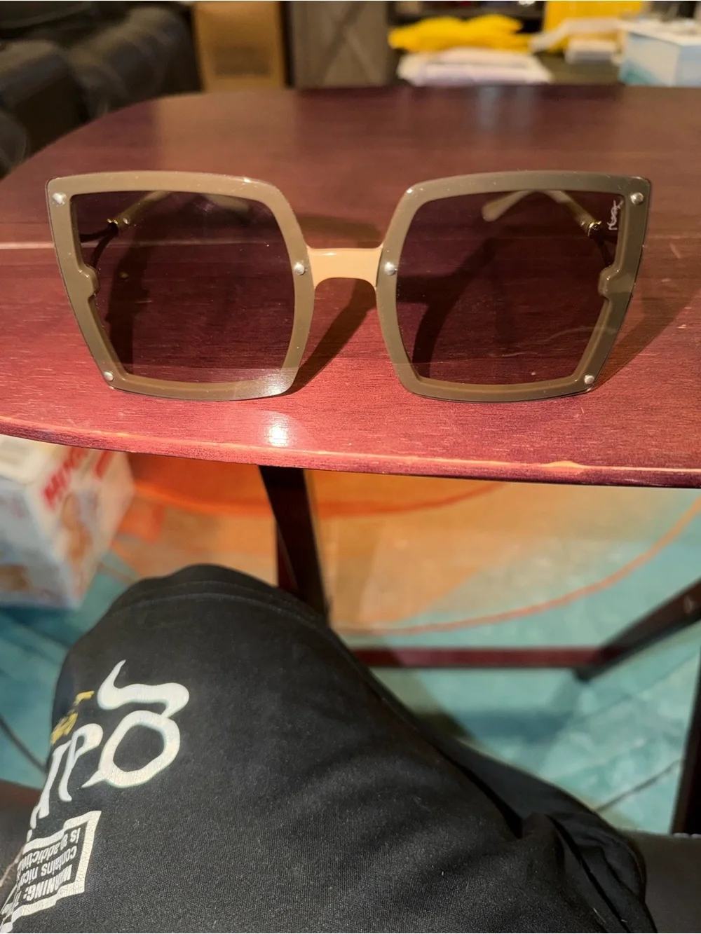 Yves Saint Laurent Square Oversized Women's Sunglasses - Brown